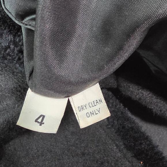 Portrait Black Faux Fur Shawl Collar Belted Jacket Women’s Size 4 Vintage Cozy - Picture 11 of 12